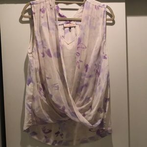 White abs purple floral tank